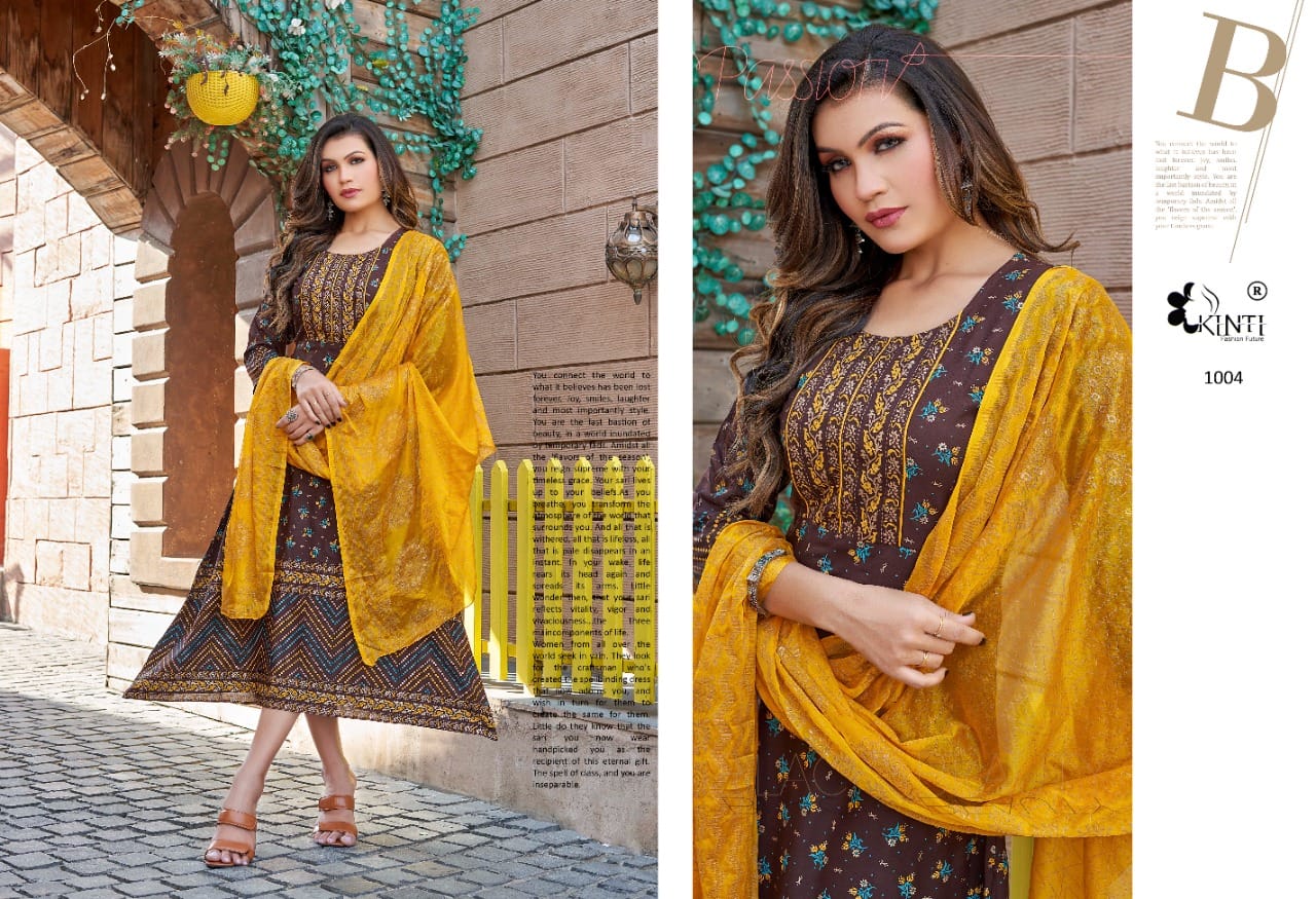 Kinti Heena 1 Festive Wear Wholesale Kurtis With Dupatta Collection